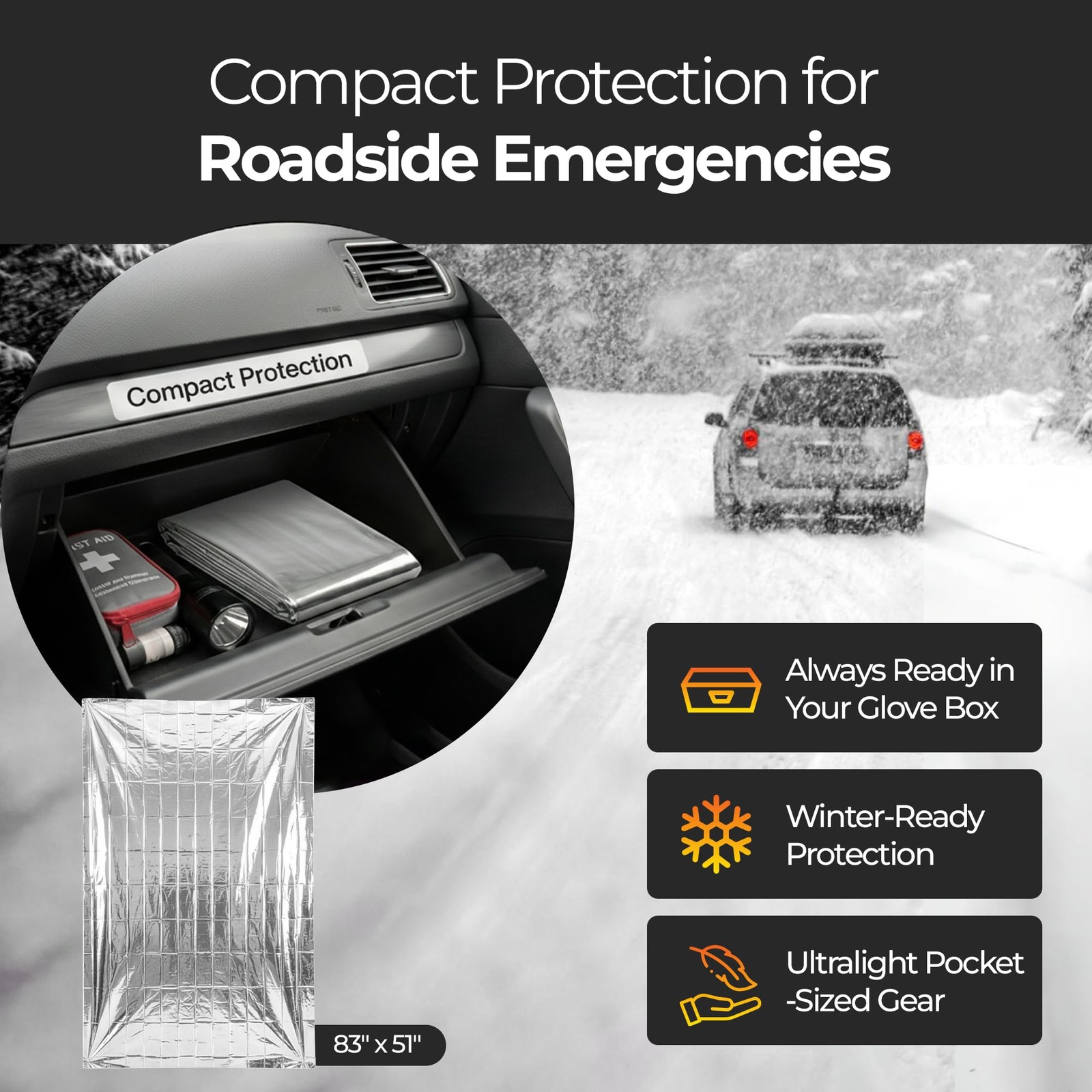 Emergency Mylar Thermal Space Blanket for Survival – Waterproof Safety Shelte…