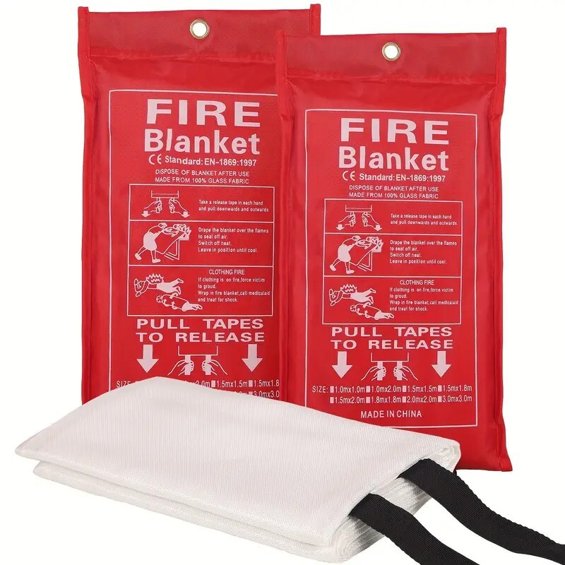 🎯 (2) Pack FIRE BLANKET Fiberglass Emergency Kitchen Car Retardant 39”x39”