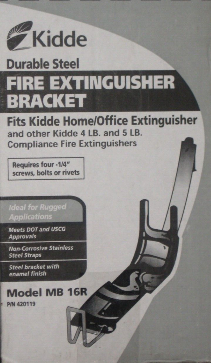 NEW Kidde Fire Extinguisher Metal Bracket. Model MB16R. #420119.