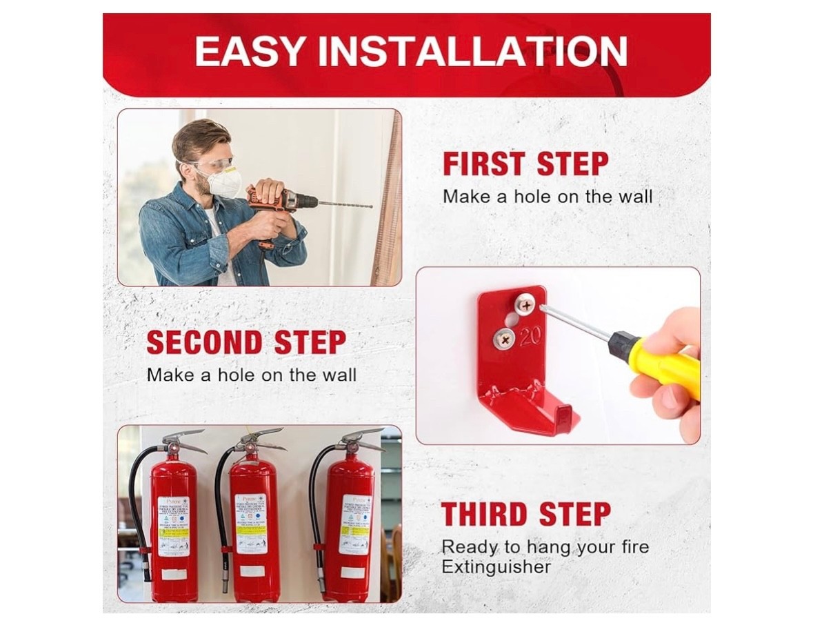 20 Pack Fire Extinguisher Mount Universal Bracket 5 to 40 lb Holder Wall Hook