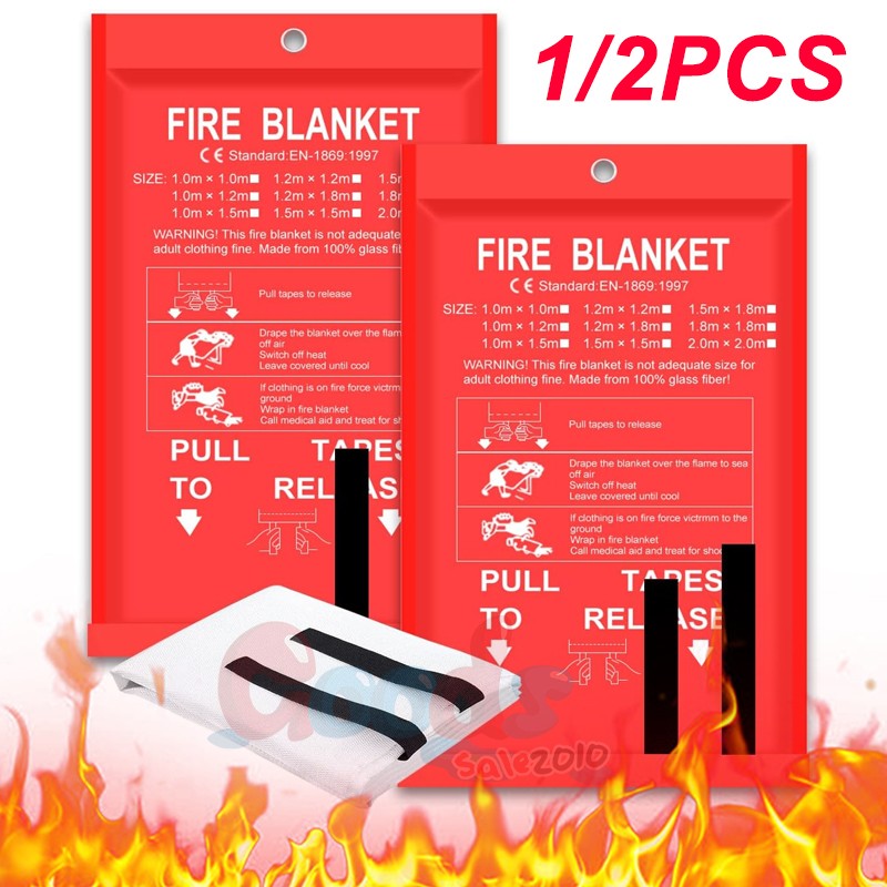 Large Fire Blanket Fiberglass Extinguishers Emergency Home Retardant Prepared