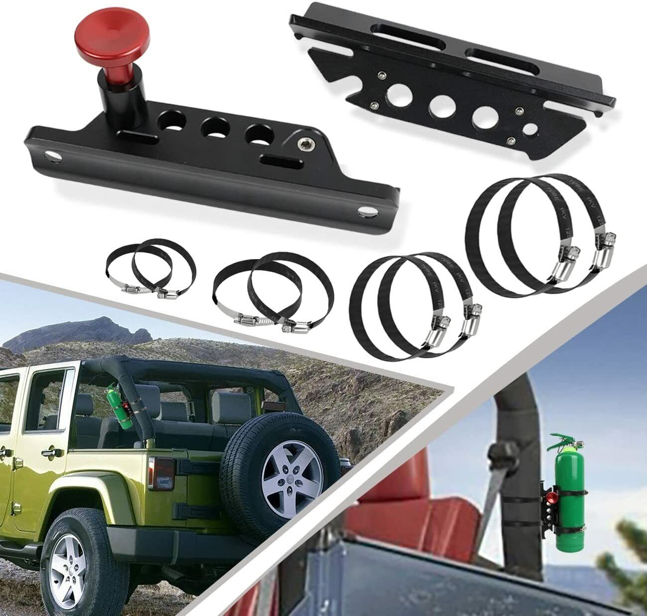 Universal Adjustable Roll Bar Fire Extinguisher Mount Holder For Jeep Wrangler