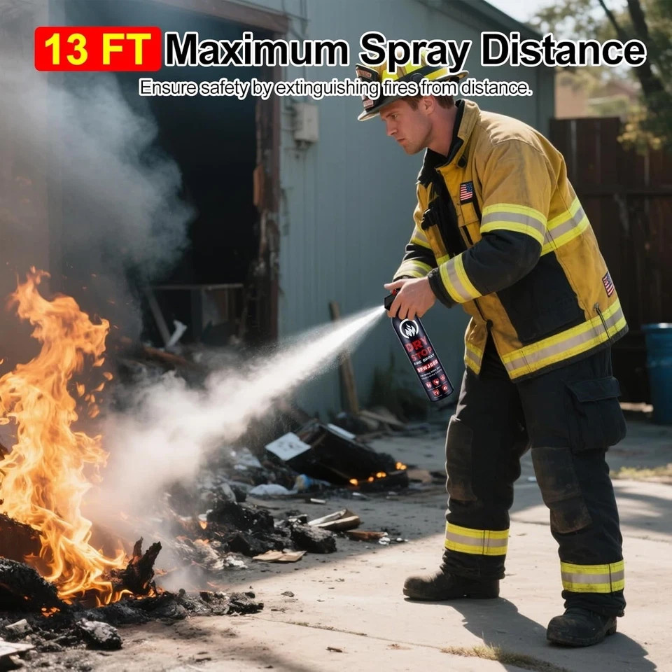 2Pack Dry Stop Fire Spray for Home – Auto Fire Extinguisher for Truck Vehicle, 6