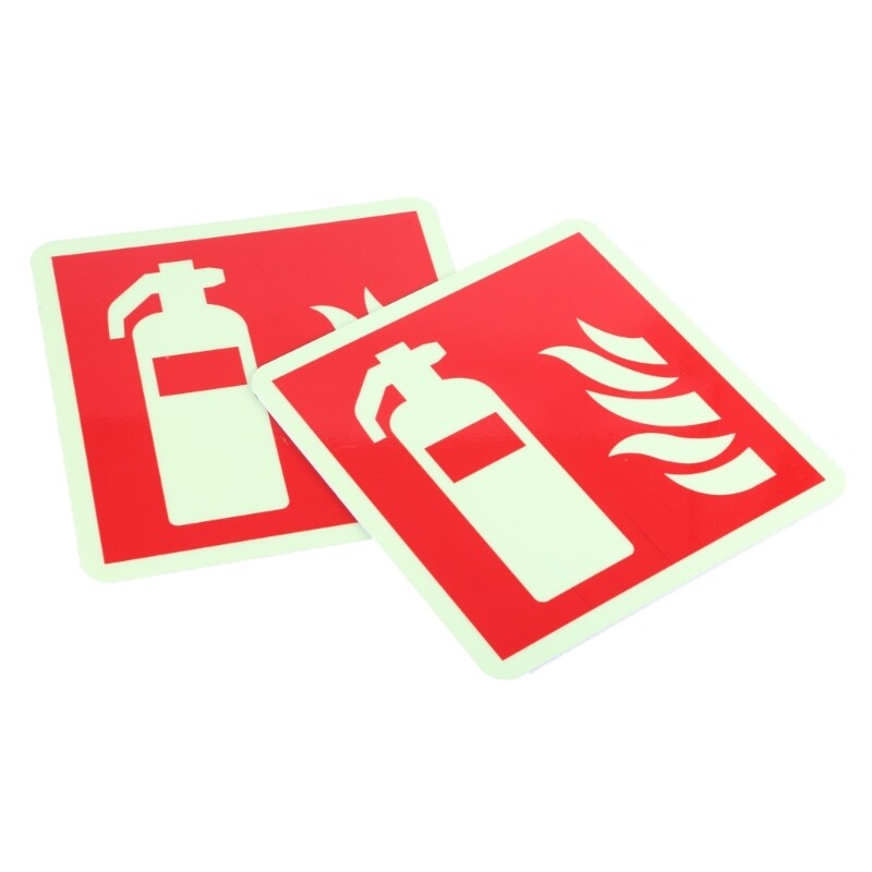 5Pcs Glow in Dark Extinguishers Sign Waterproof for Indoor Outdoor Use