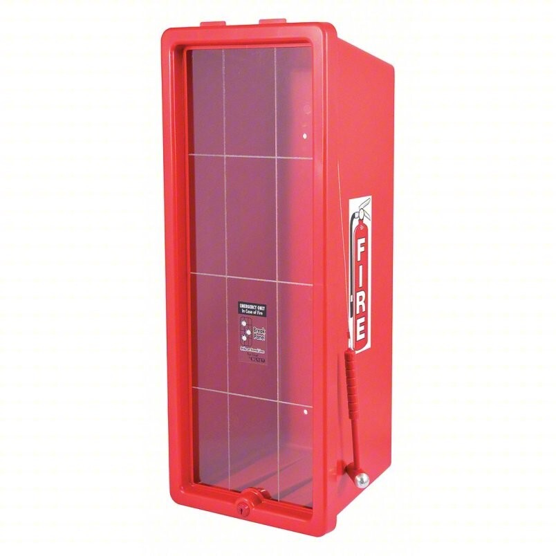CATO 20LB Fire Extinguisher Cabinets – RED – Hammer and Key