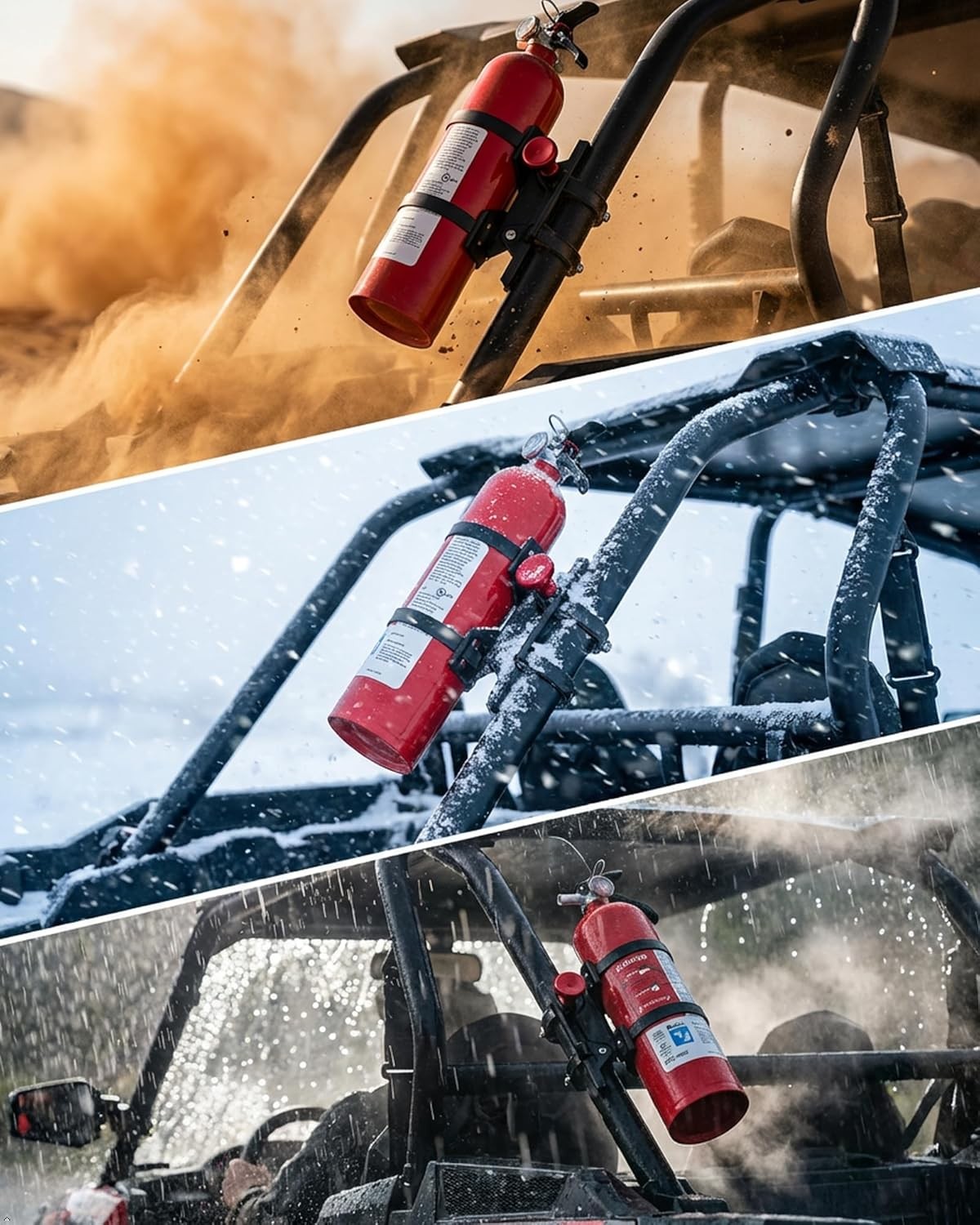 Fire Extinguisher Mount – Aluminum Adjustable UTV Roll Bar Fire Extinguisher Hol