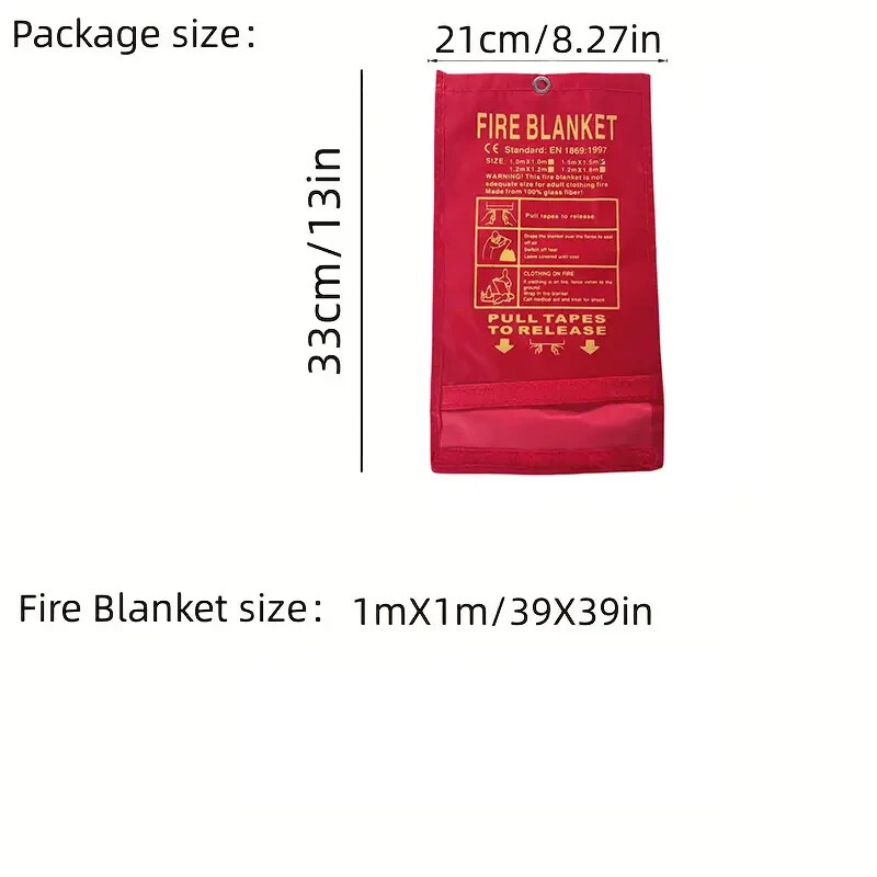 1pc Fire Blanket, Emergency Flame Retardant Protection Fire Blanket, Home-Office