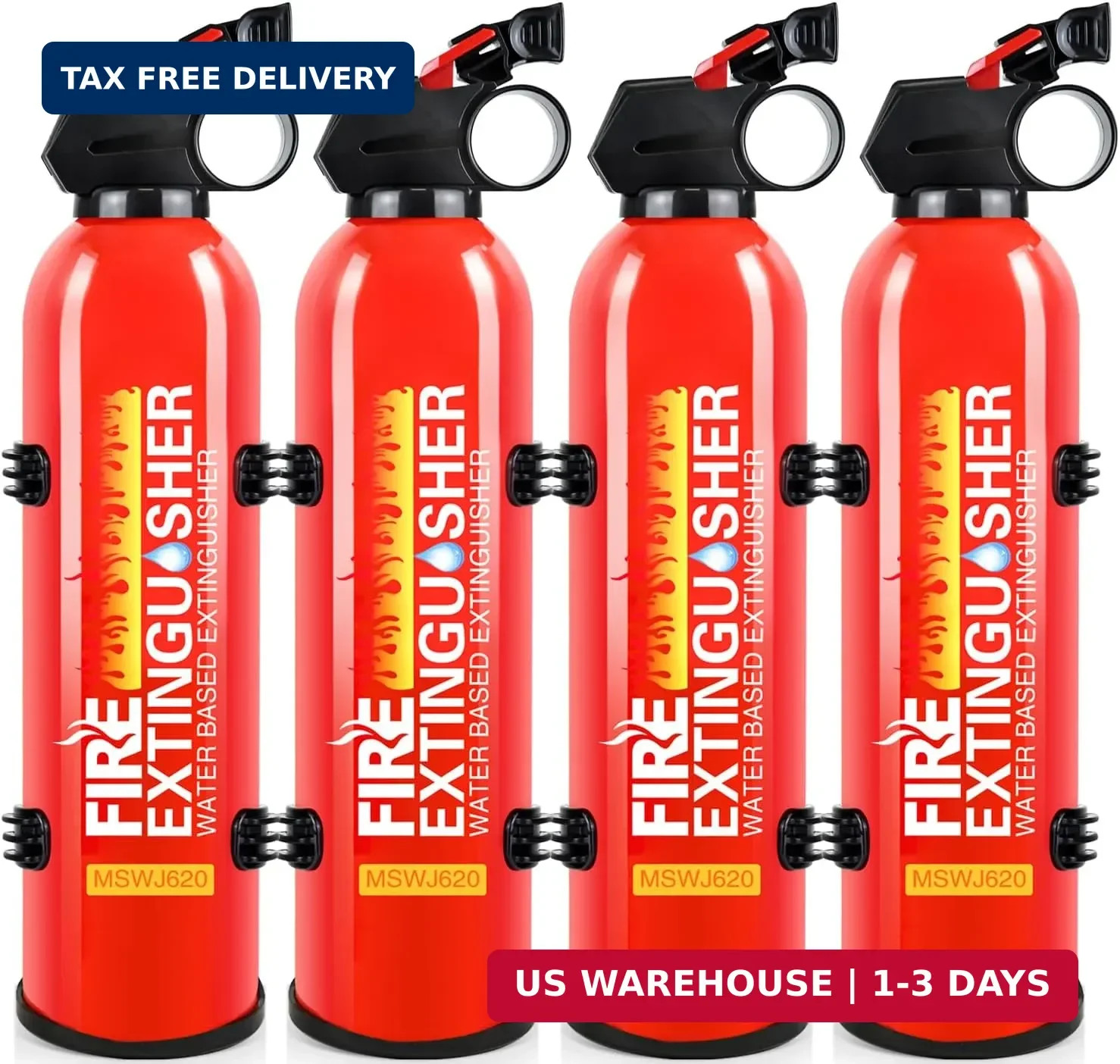 Fire Extinguisher for Home with Wall Mount – 4 Pack Upgraded 8-in-1 Portable Fir