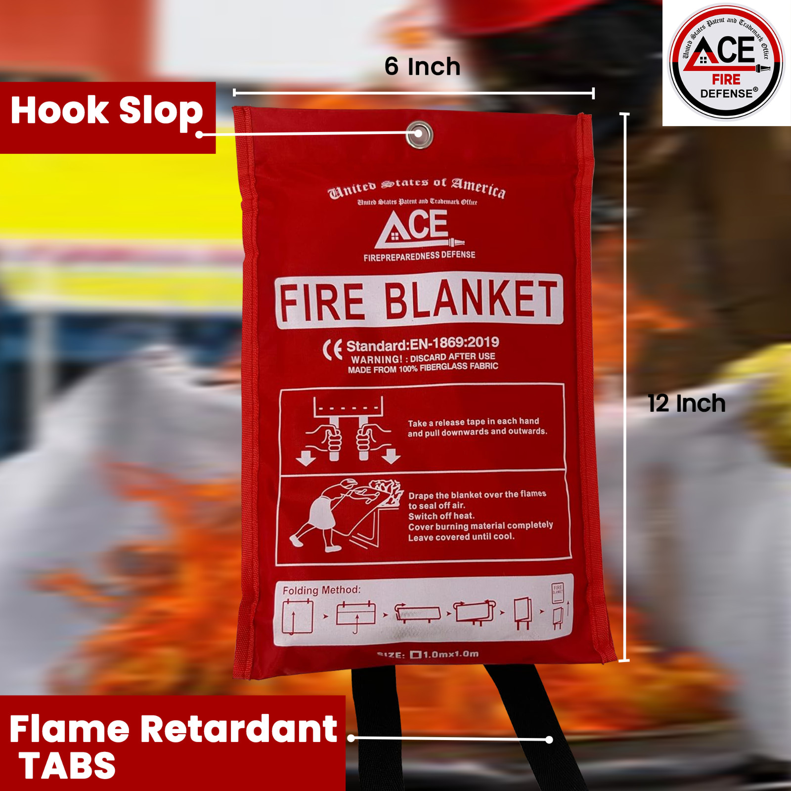 Fire Emergency Fire Blanket – 3-Pack – Fire Suppression Blanket for Kitchen