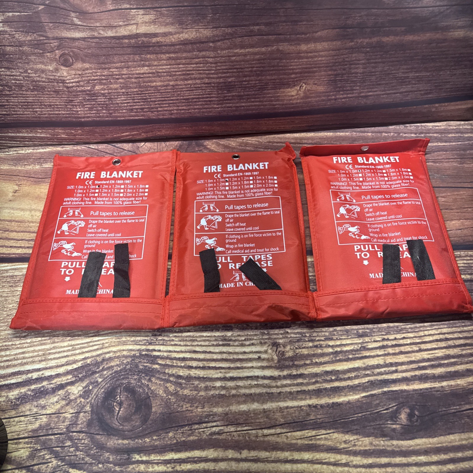 3 PACK FIRE BLANKET Fiberglass Emergency Home Retardant 39”x39” Brand New