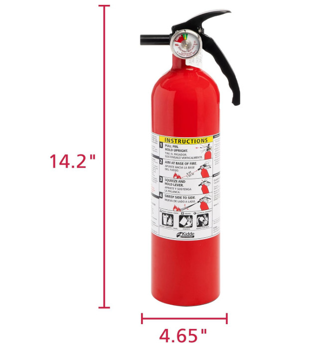 Kidde Fire Extinguisher for Home, 1-A:10-B,Red, 4 Pack with Bracket