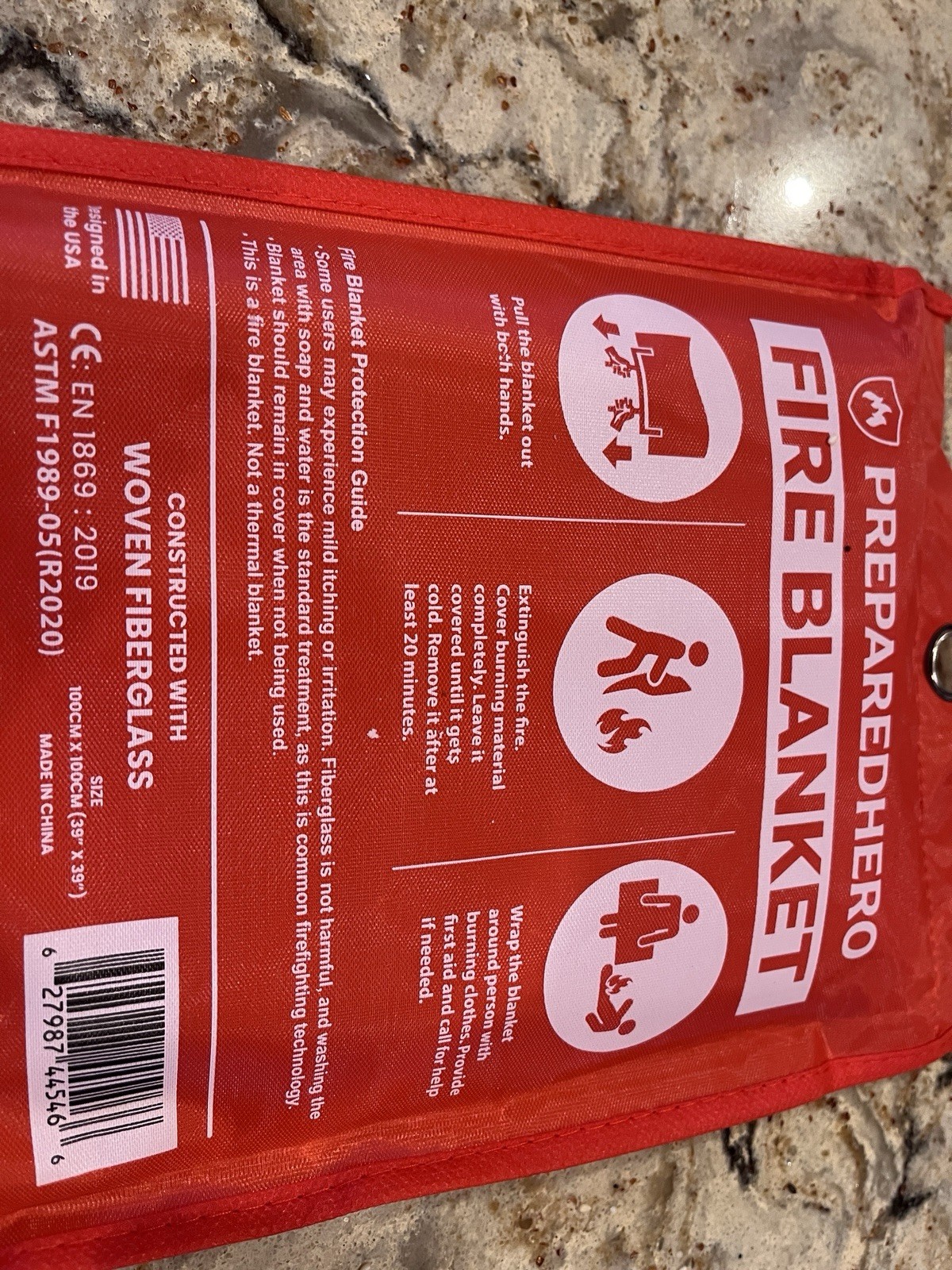 Prepared Hero Fire Blanket 39″×39″ Fiberglass Home Emergency Safety Blanket NEW