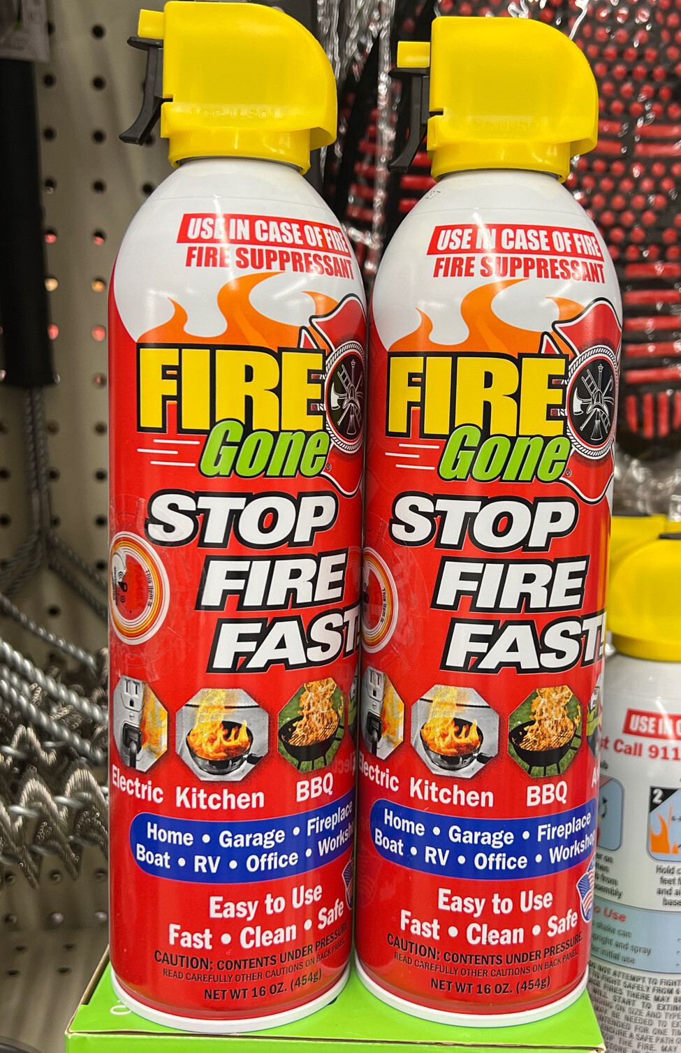 Fire Gone 5-in-1 Compact Fire Extinguisher for Car Grease and Electrical -2 PACK