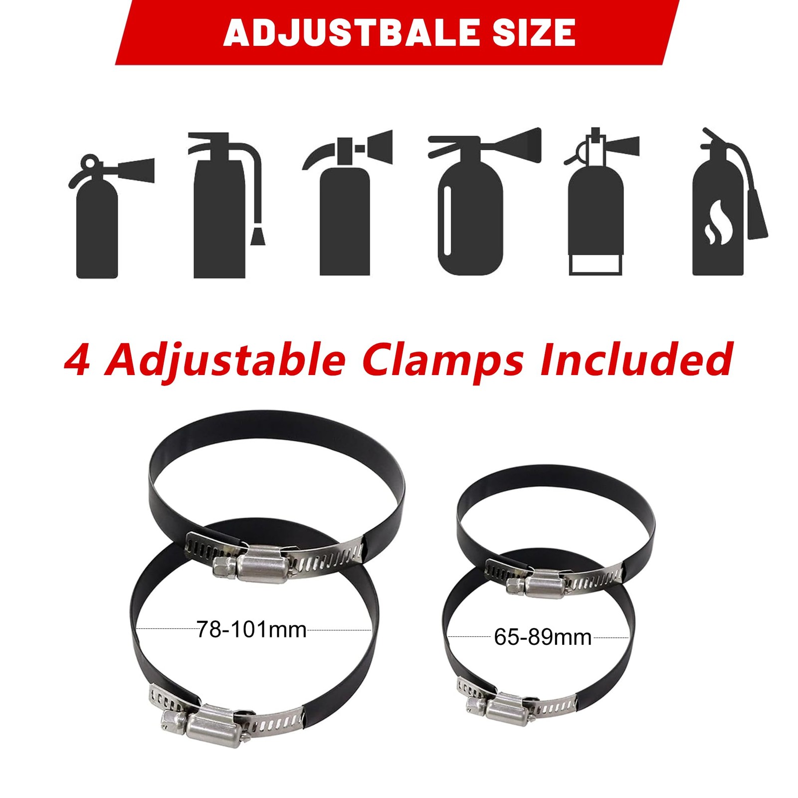 UTV Fire Extinguisher Mount Kit – Aluminum Adjustable Quick Release Black