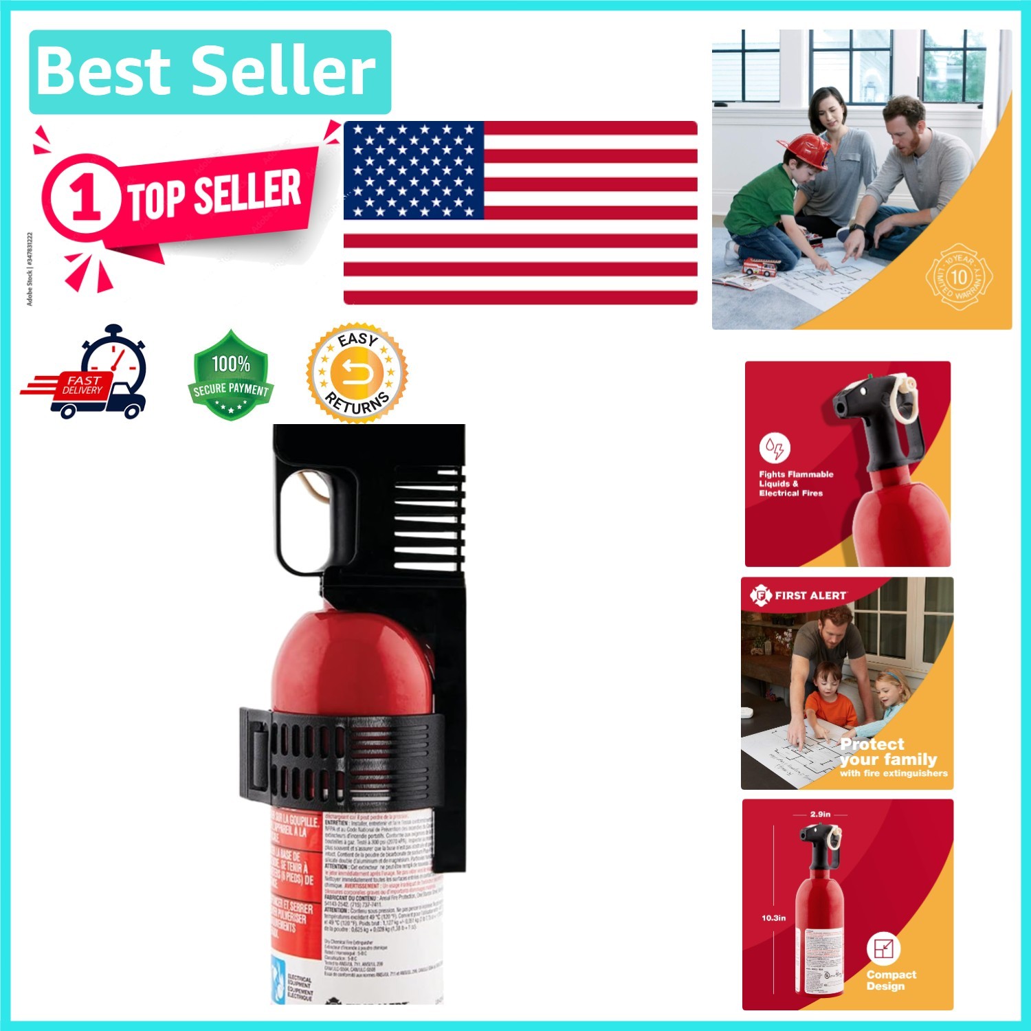 Compact and Lightweight AUTO5 Car Fire Extinguisher – Essential Road Safety Gear