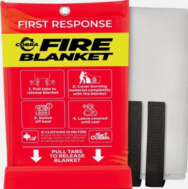 Mart Cobra Fire Blanket 40×40 Fiberglass Emergency Kitchen Home Safety EN-1869