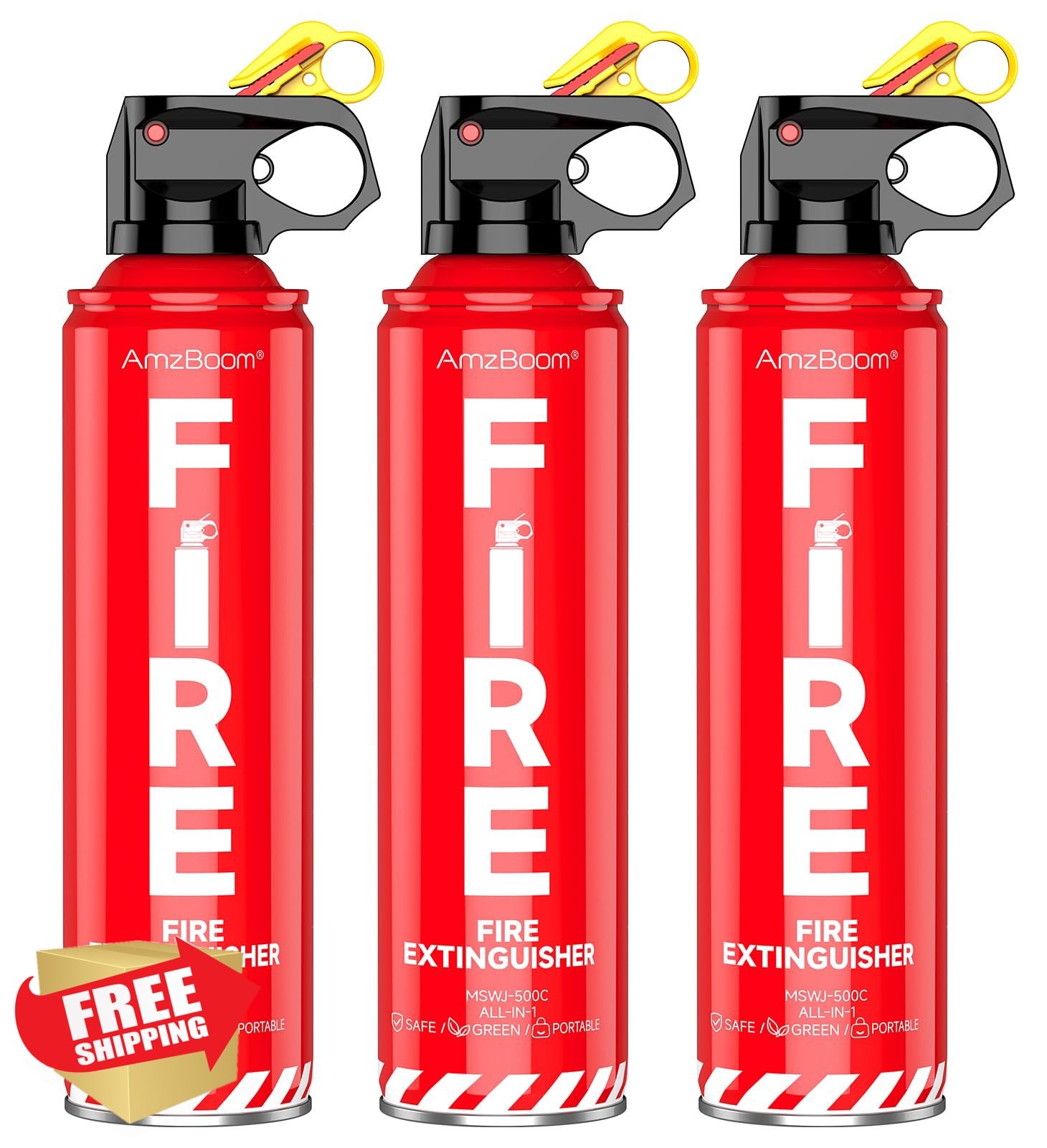 AmzBoom Fire Extinguisher Spray 3-Pack Portable Home Car Kitchen Boat ABCK