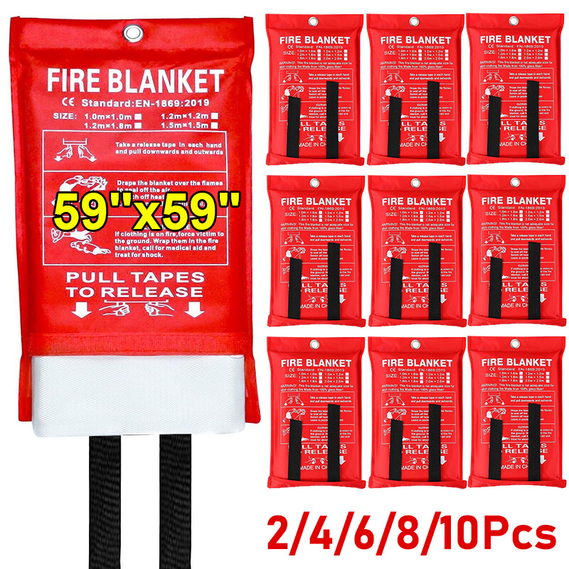 Emergency Survival Escape Fire Blanket Fiberglass Home Prepared 59”x59” LARGE