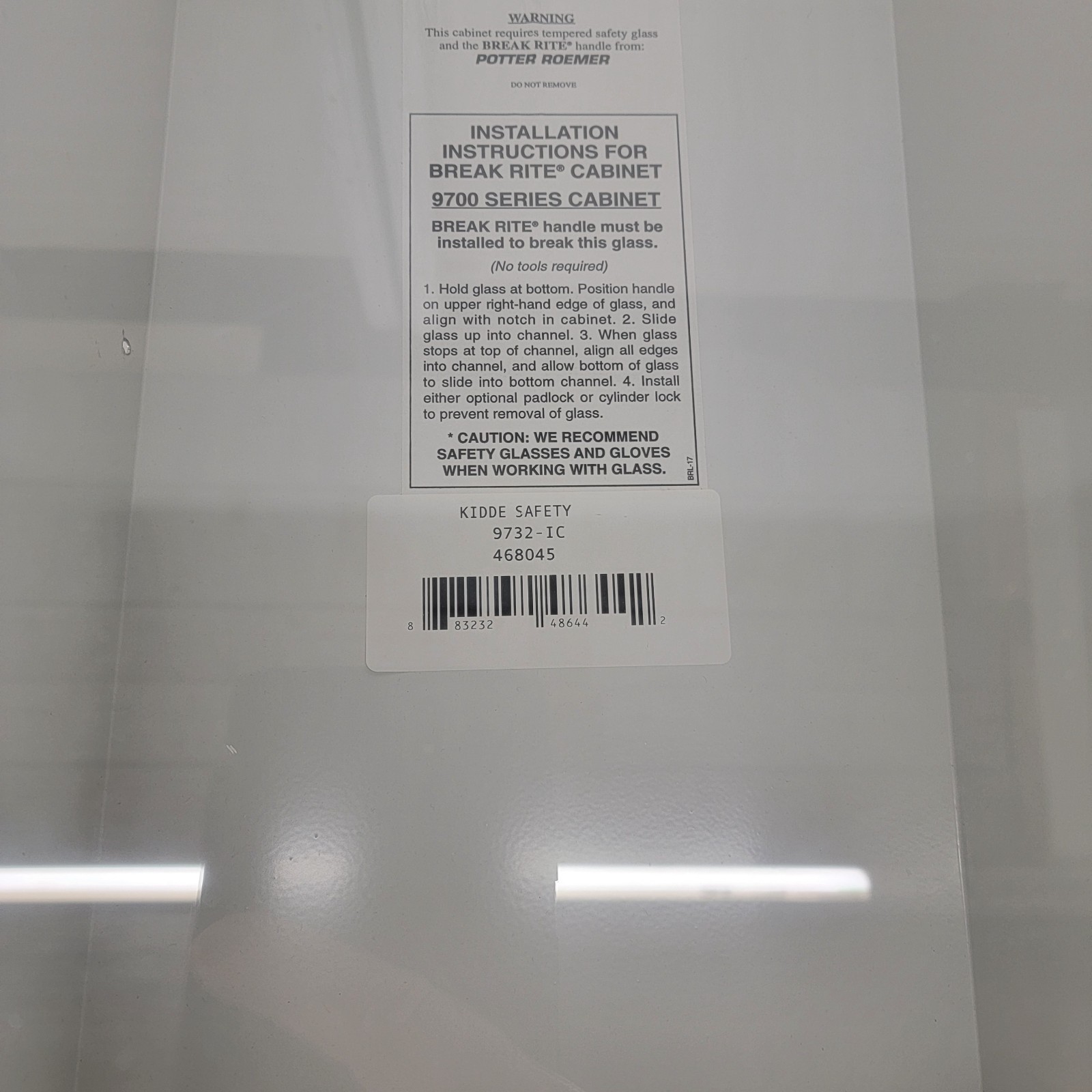 Potter Roemer 9700 Series Fire Extinguisher Cabinet Break Glass 28” White