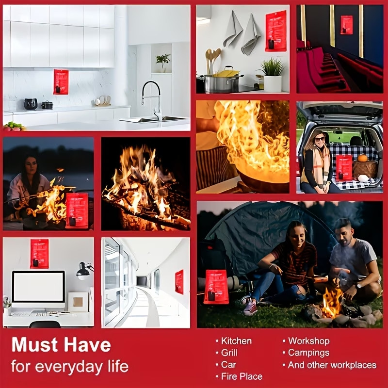 2 PSC-LARGE FIRE BLANKET Fiberglass Emergency Home Retardant Prepared 40″x40″
