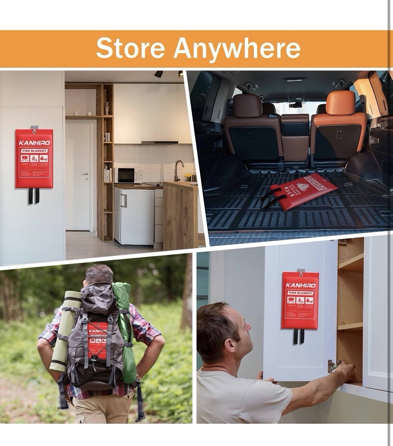 Emergency Fire Blanket for Home Kitchen – KANHIRO Fiberglass Fire Safety Blanket
