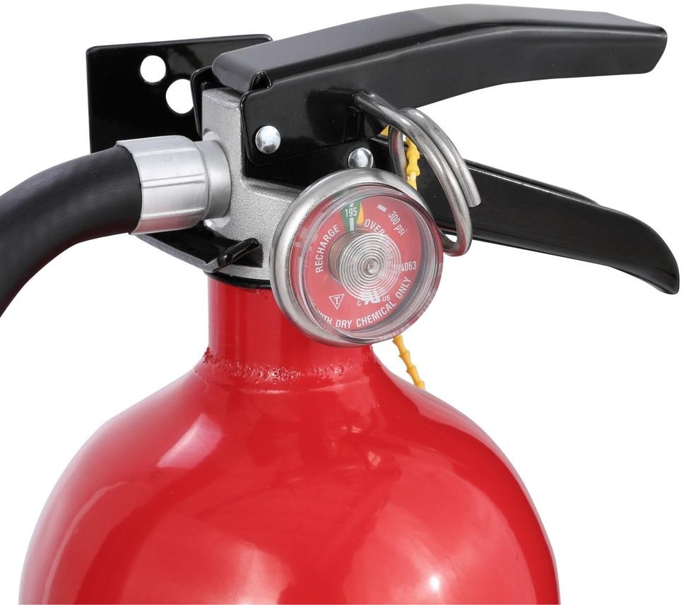 Fire Extinguisher Dry Powder Pressure Gauge Rechargeable Multi Use Wall Hanger