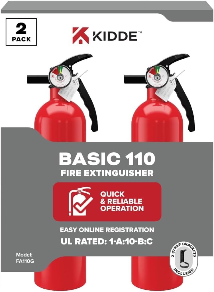 Multi Purpose Fire Extinguisher 1A10BC 2 Pack 2.5 lbs All-Metal Aluminum