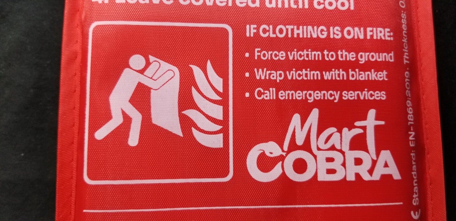 Mart Cobra Emergency Fire Blanket For Home And Kitchen 40″ x 40″
