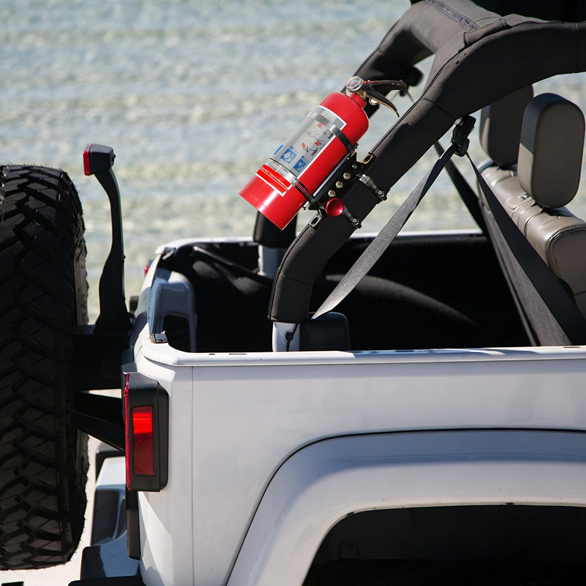 Car Fire Extinguisher Holder Mount Bracket Adjustable For Jeep Wrangler JK JL LJ