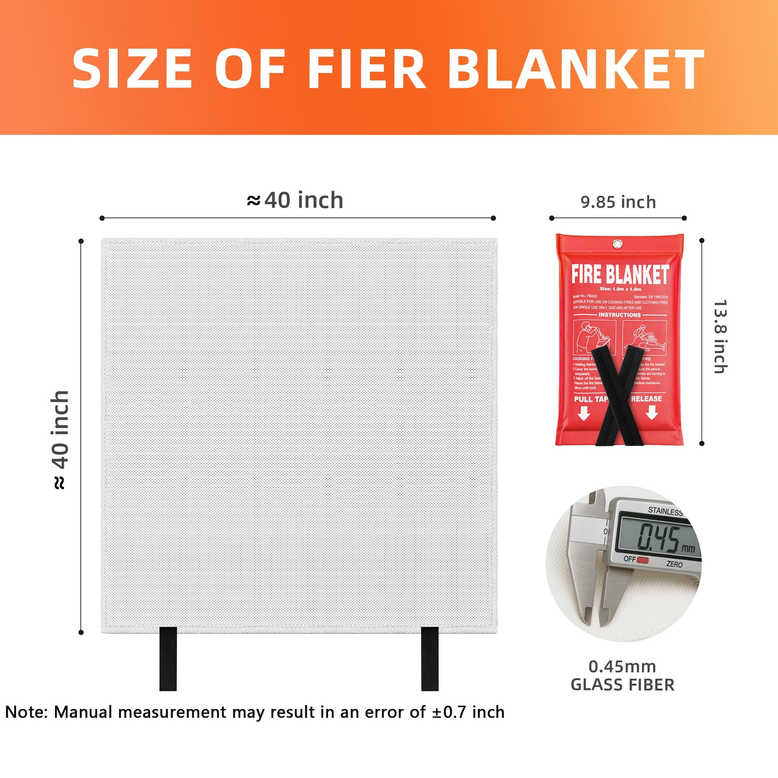 Fire Blanket 4 Pack – 40″ x 40″ Prepared Emergency Fire Blanket