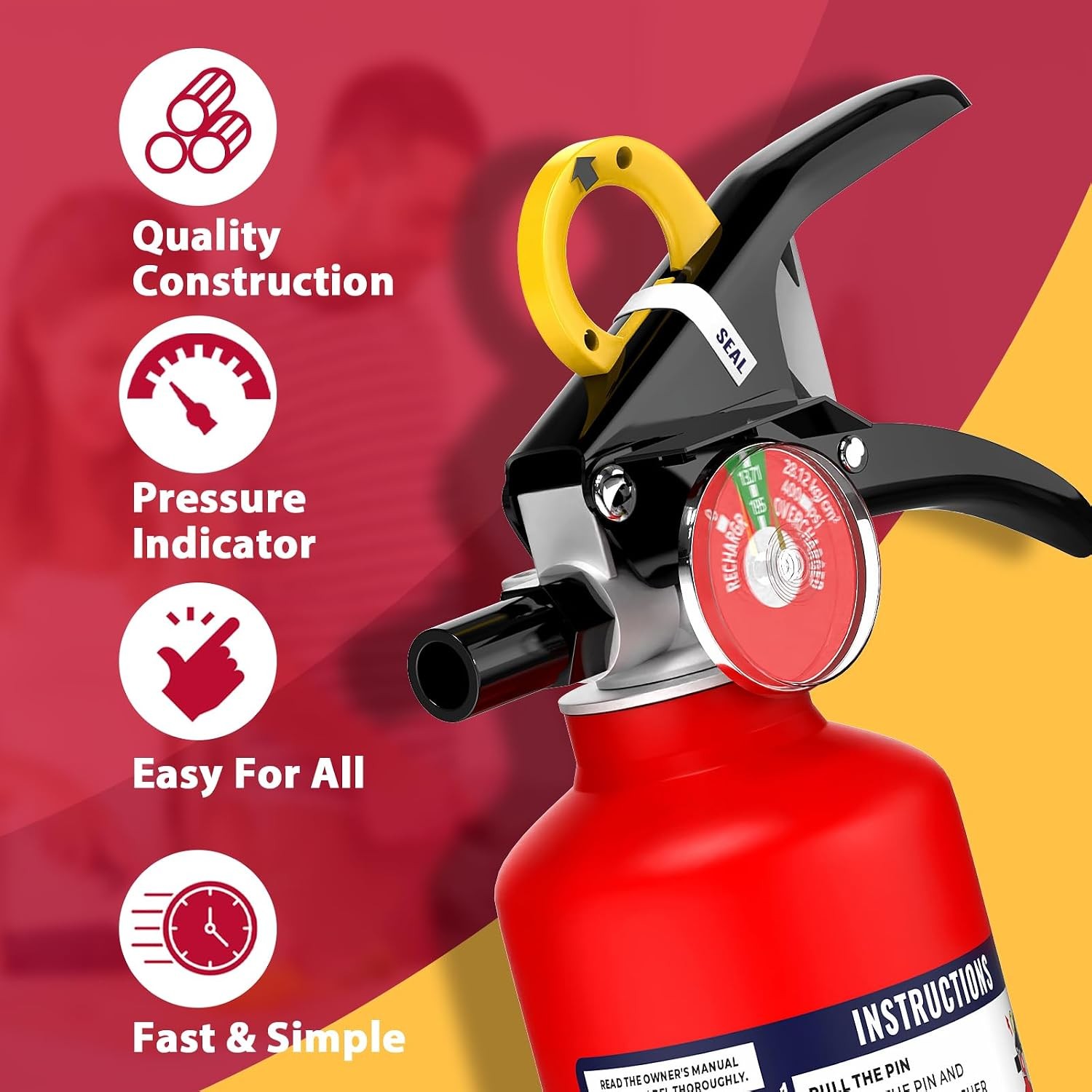 ABC Fire Extinguisher 2.5lb Dry Chemical 1A10BC Rated