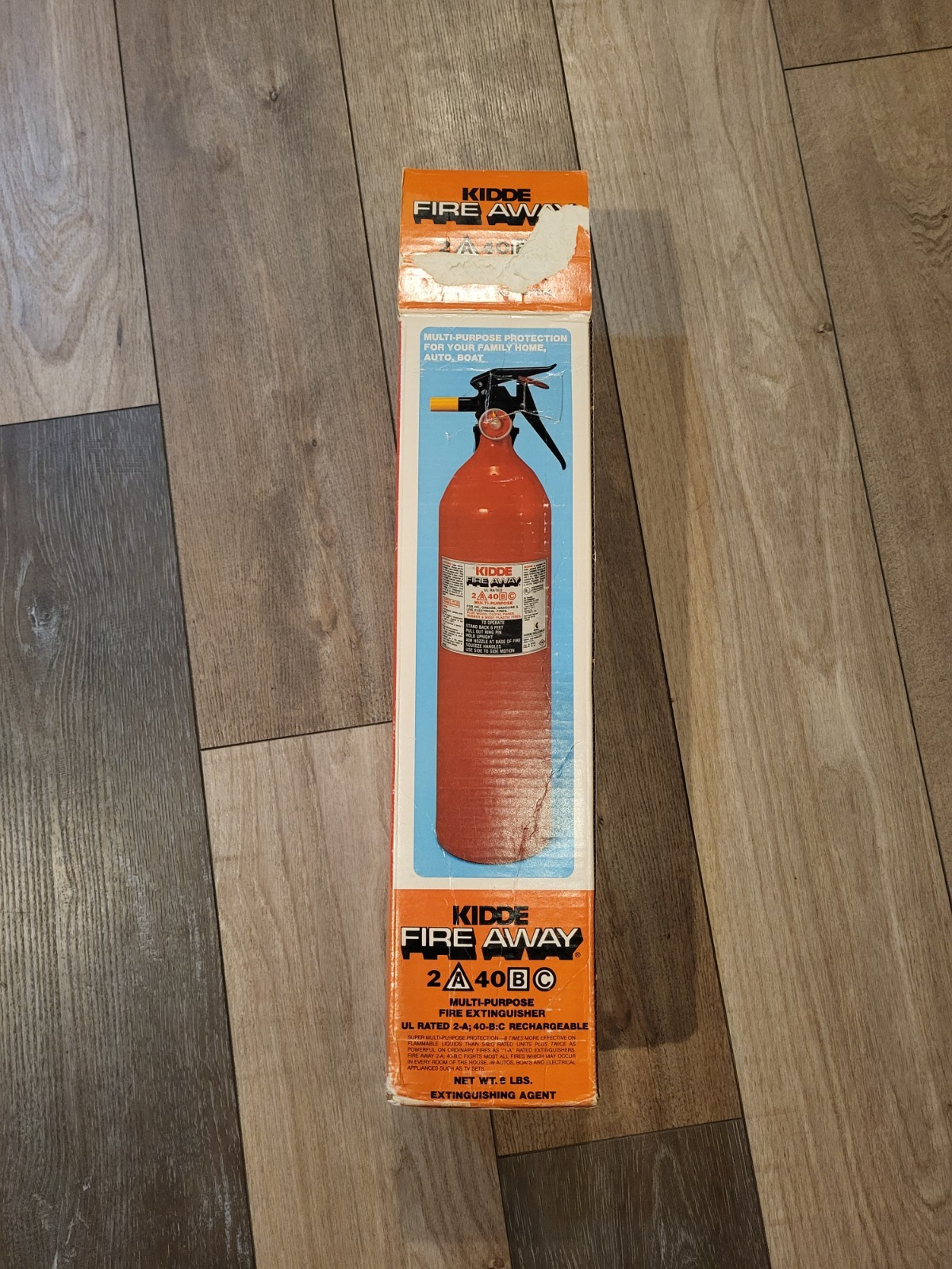 SEALED – VINTAGE KIDDE FIRE AWAY MULTI-PURPOSE FIRE EXTINGUISHER 2A40BC W Box