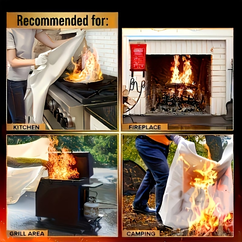 2 PSC-LARGE FIRE BLANKET Fiberglass Emergency Home Retardant Prepared 40″x40″