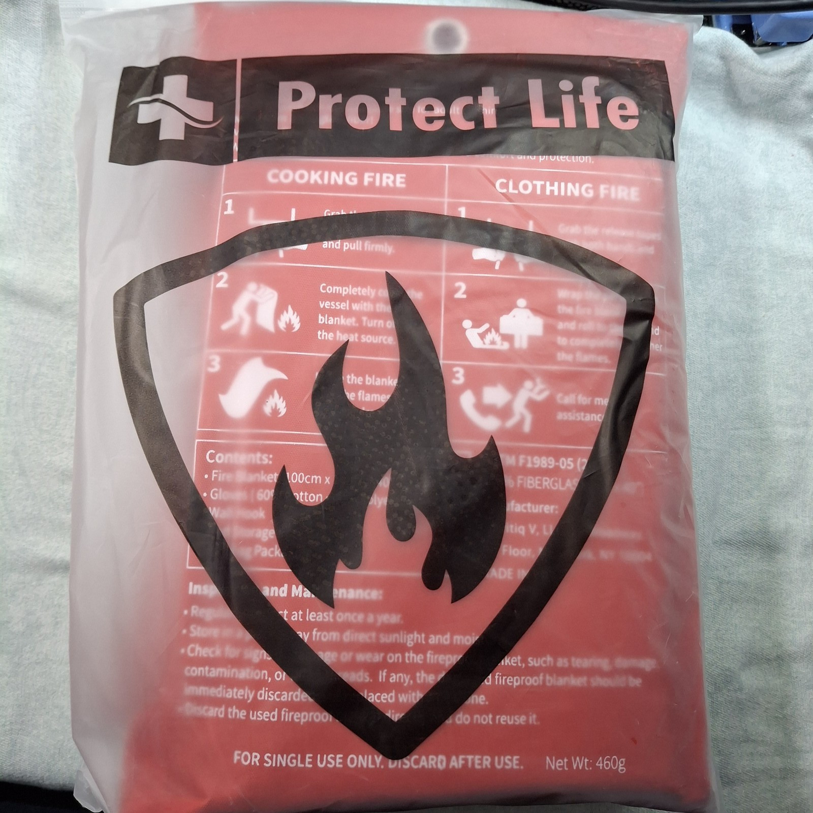 Emergency Fire Blanket, 40″x40″, Fire Suppression/Retardant Tarp for Home, 2Pack
