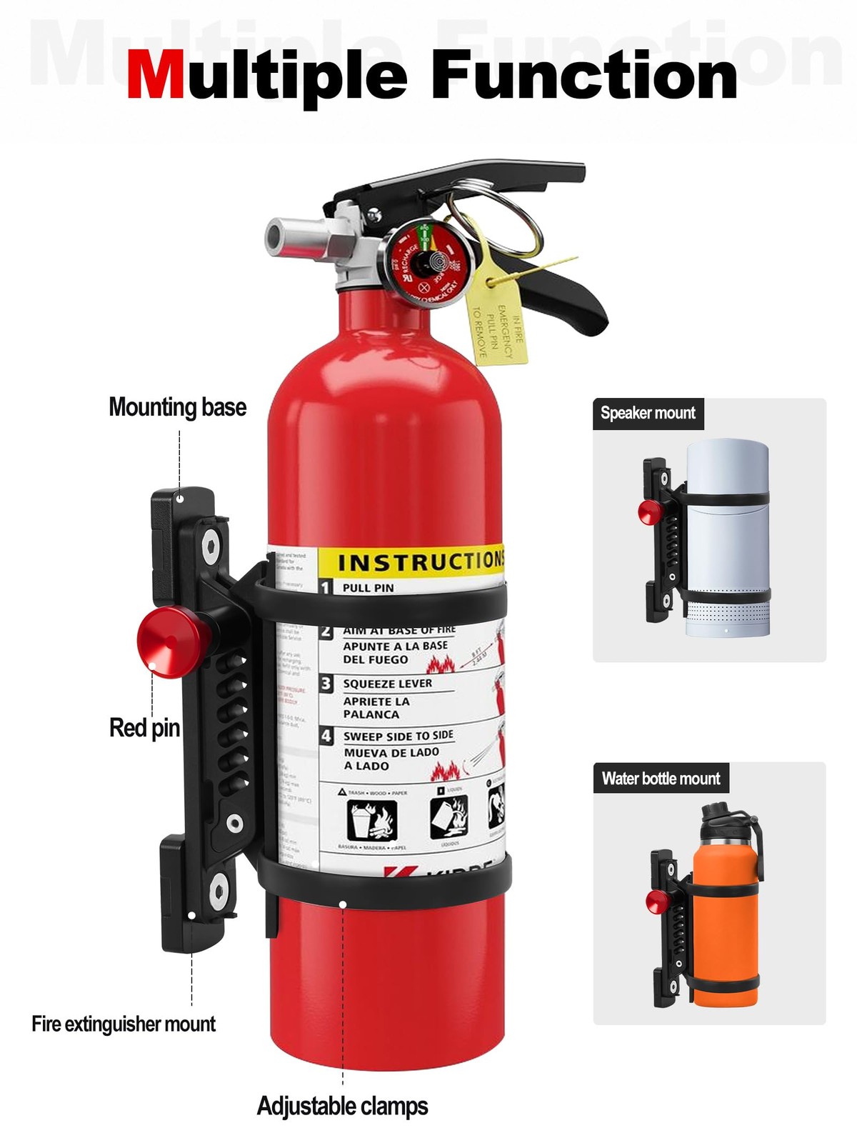 ZIDIYORUO MOLLE Panel Fire Extinguisher Mount Kit Fits 1″-2″ Rigid MOLLE Pane…