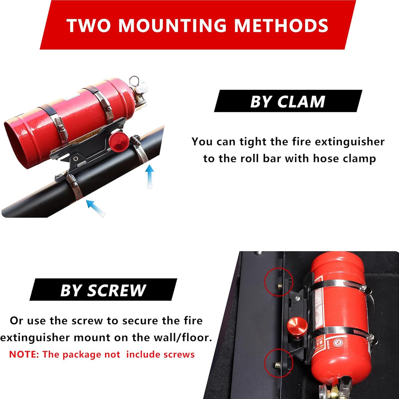 2 xQuick Release Fire Extinguisher Mount Car Bracket Adjustable Holder For Jeep