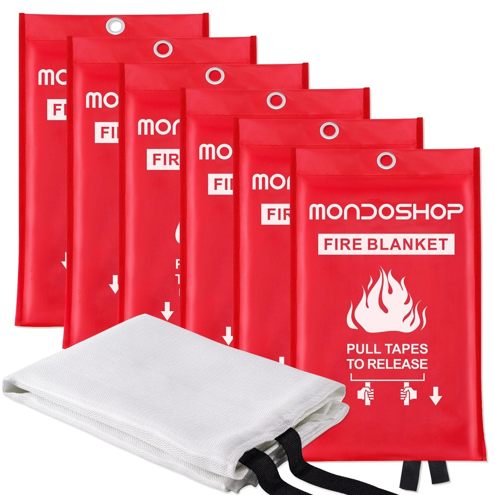 Mondoshop Fire Blanket Emergency Retardant for Home Kitchen Camping 2-Pack