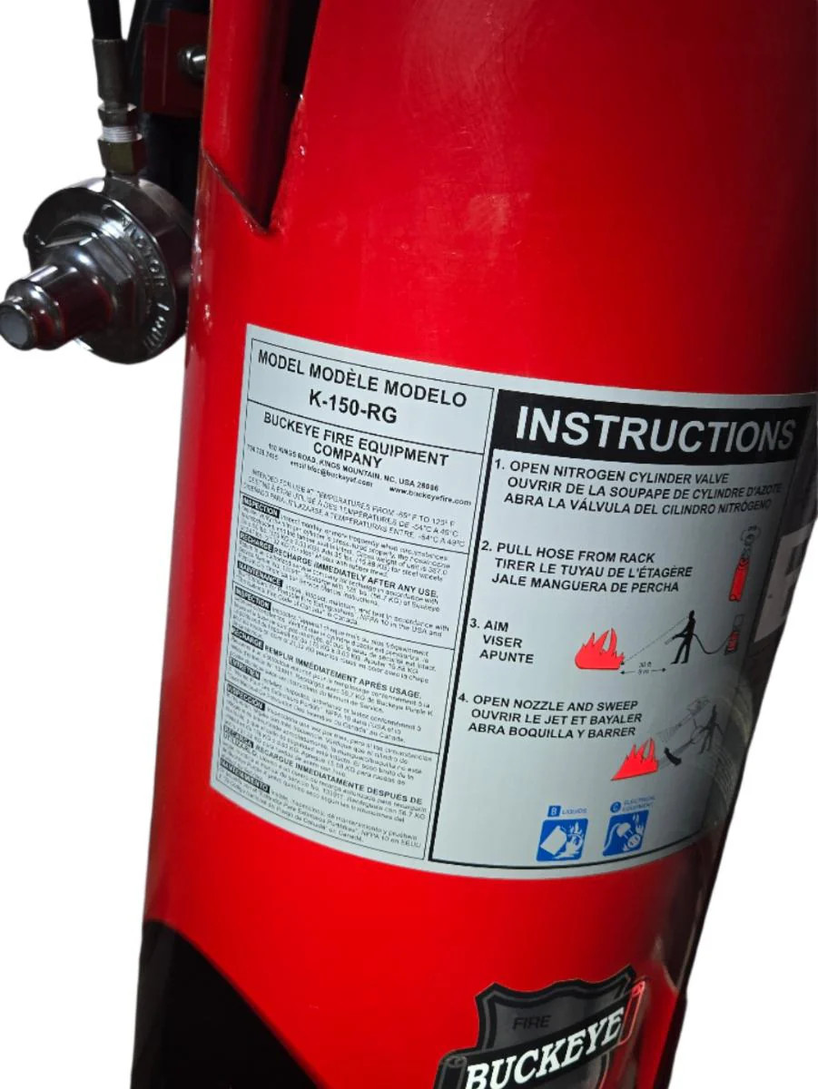 Buckeye K-150-RG 125 lb Purple K Dry Chemical Wheeled Fire Extinguisher