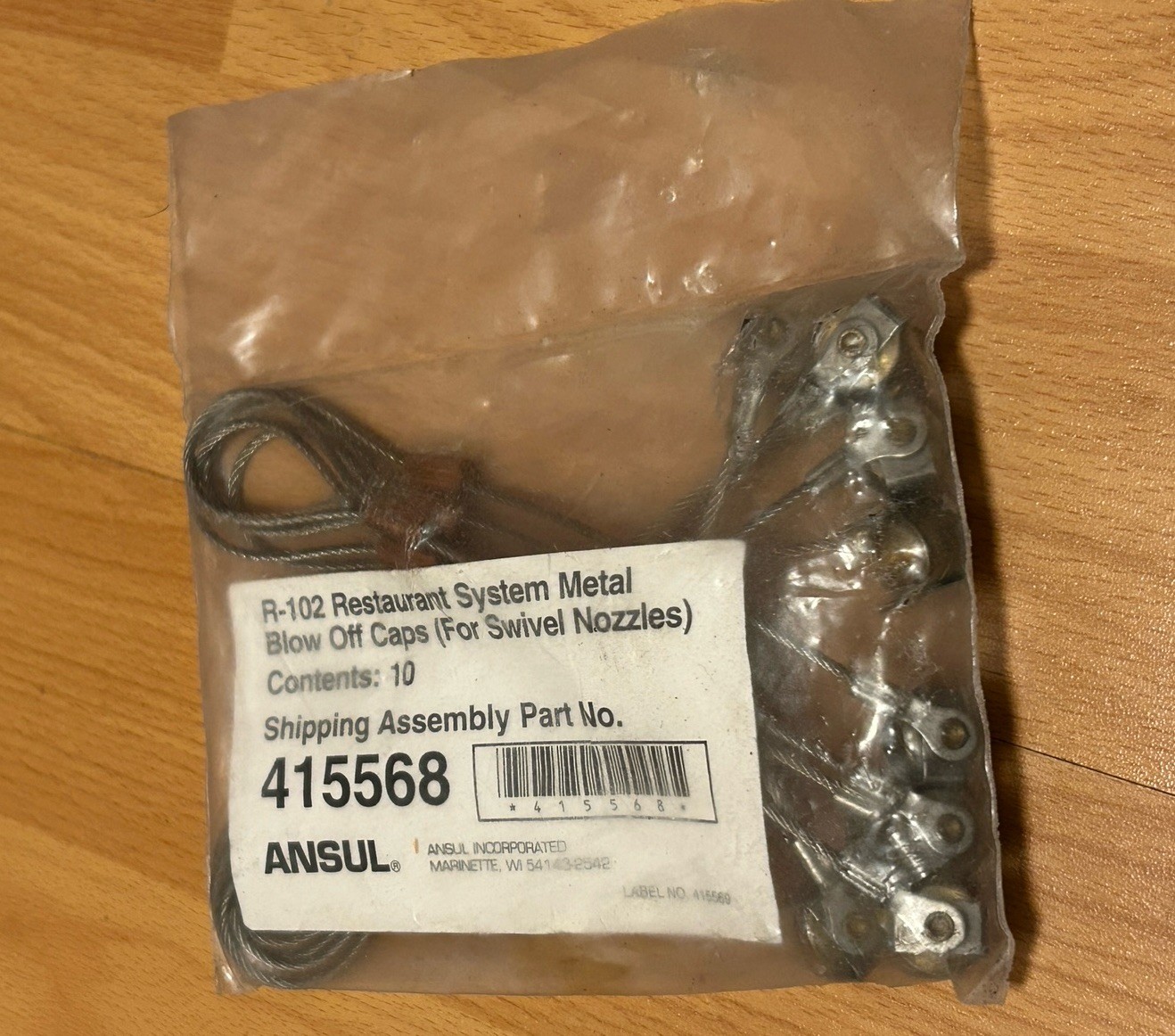 ANSUL R-102 Old Style Fire Suppression System Metal Blow Off Caps 10-Pack 415568