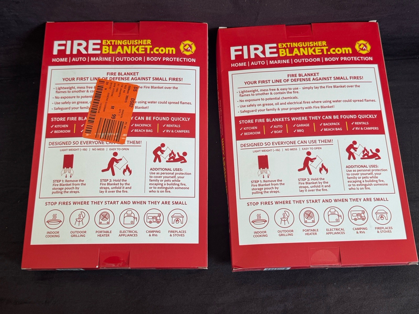 2-pack Klear Concepts 40″ X 40″ Fire Extinguisher Blanket Fire Suppression