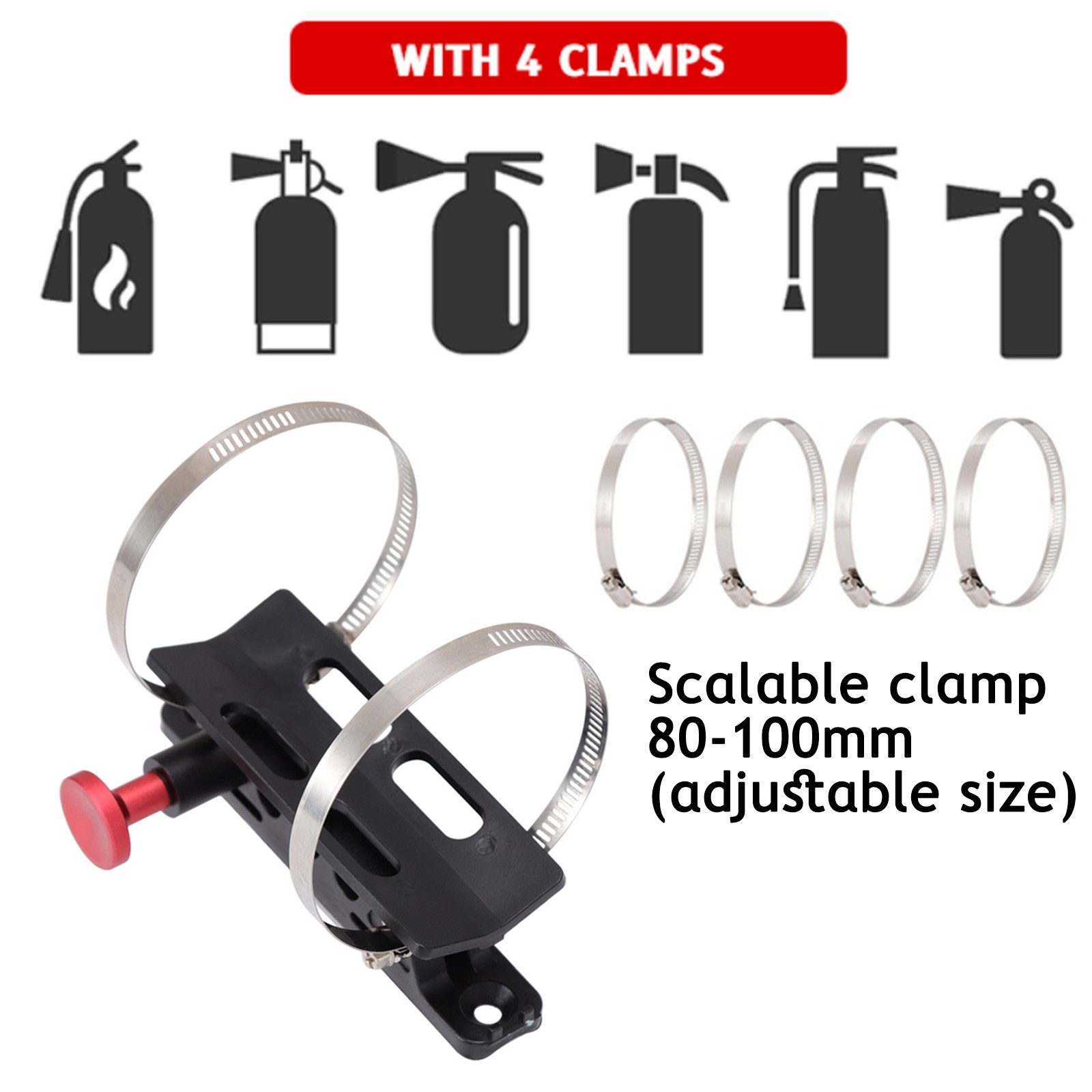 2 xQuick Release Fire Extinguisher Mount Car Bracket Adjustable Holder For Jeep
