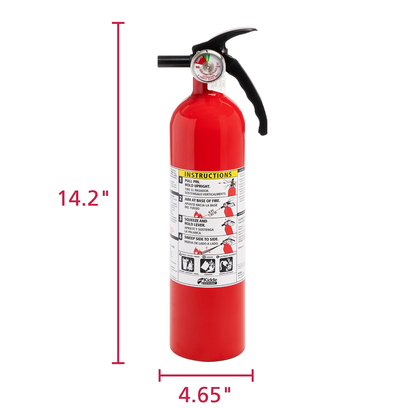 Kidde Fire Extinguisher 2 Pack Class A B C Dry Chemical Aluminum Home Use