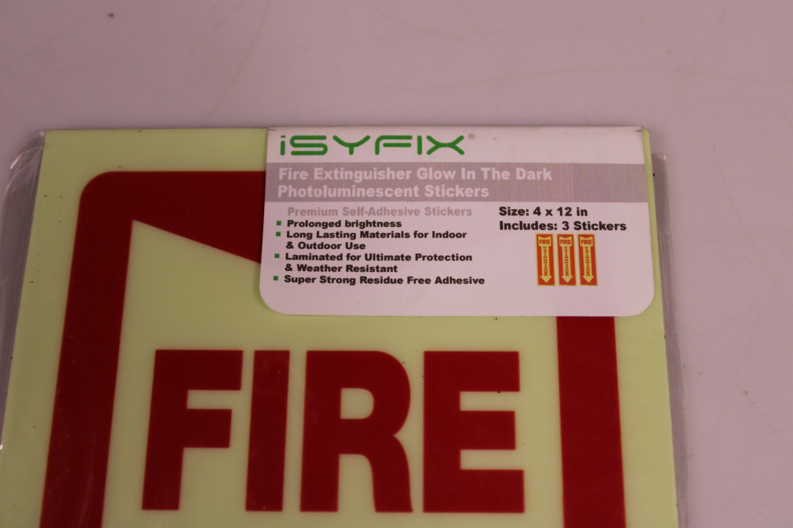 Fire Extinguisher Signs – 3 Pack 4X12 Inch – 40 Mil Thick Polystyrene Plastic