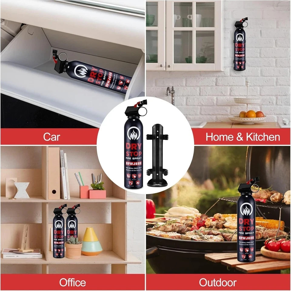 2Pack Dry Stop Fire Spray for Home – Auto Fire Extinguisher for Truck Vehicle, 6