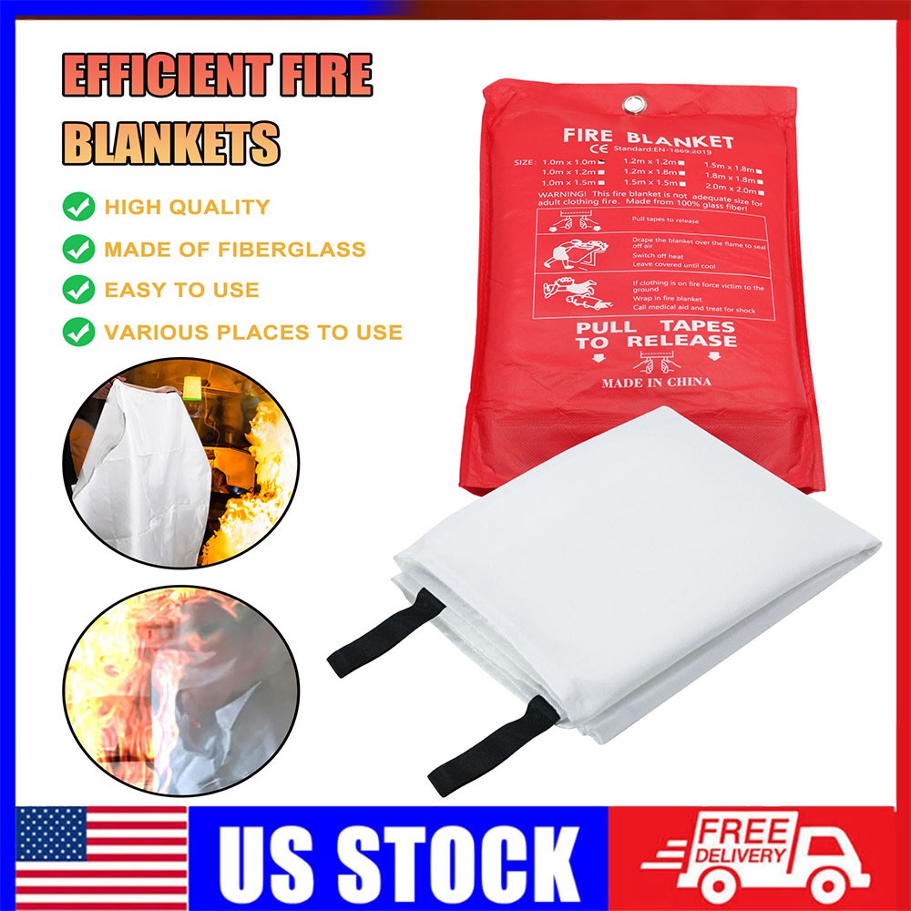 Large FIRE BLANKET Fiberglass Hero Emergency Home Retardant 39″x39”