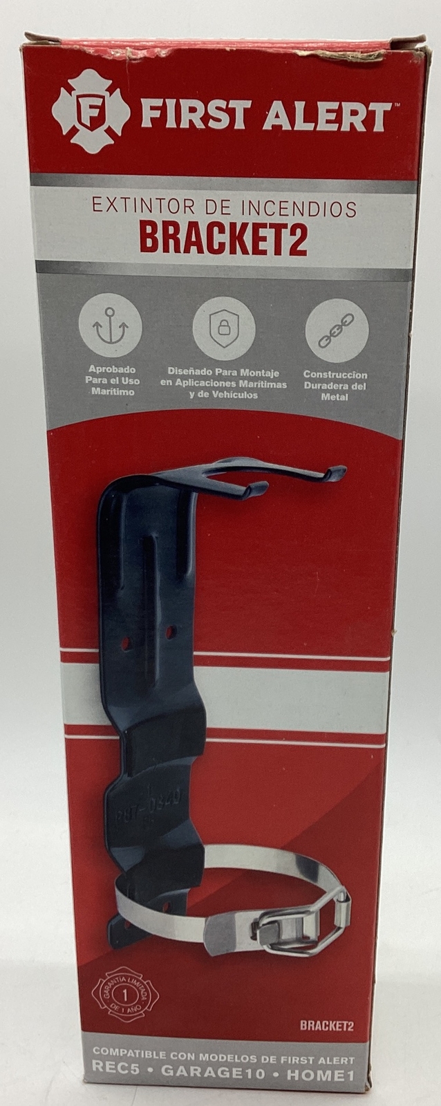 First Alert BRACKET2 Replacement Fire Extinguisher Wall, Marine Car Steel Black