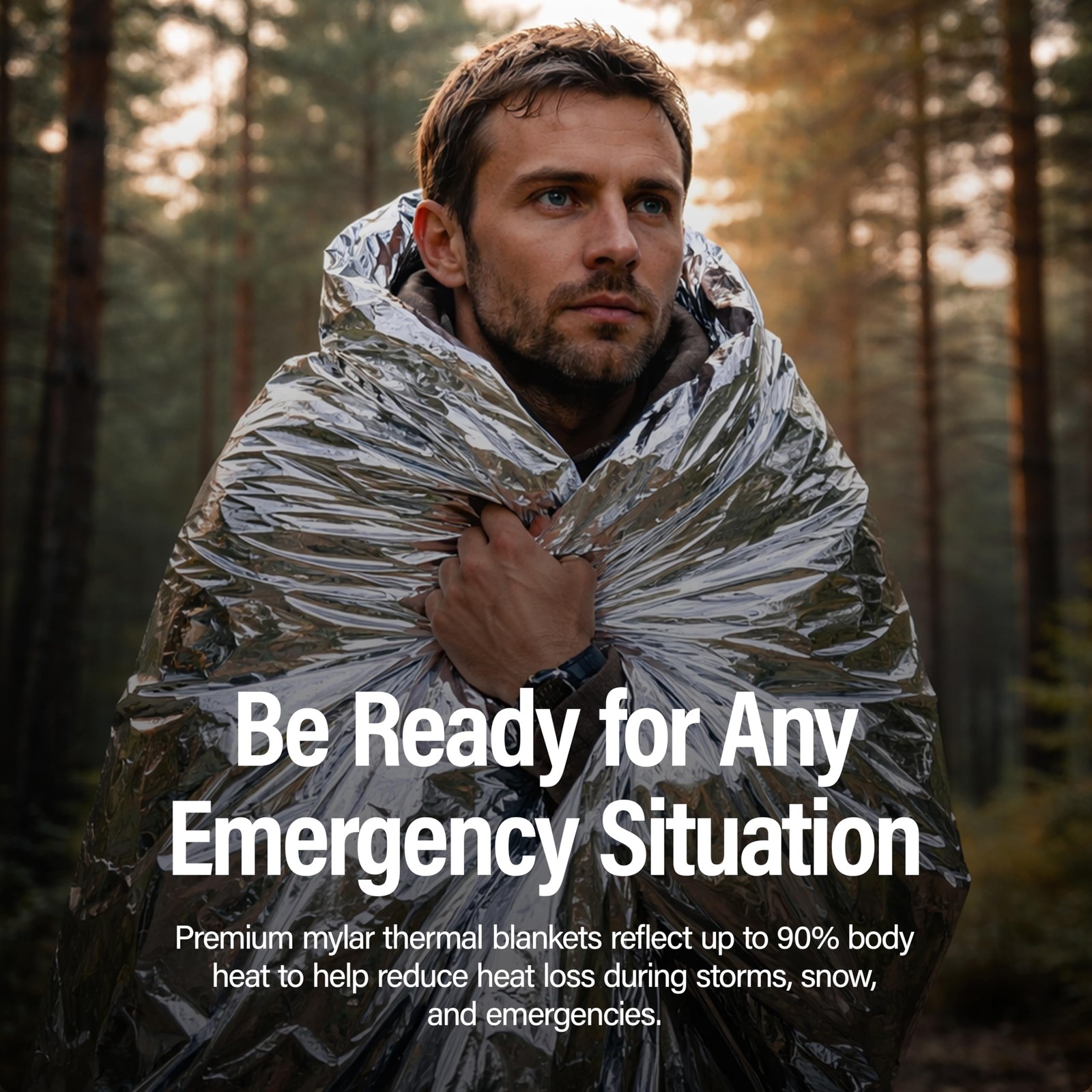 Ever Ready First Aid Mylar Rescue Blanket, Large Silver Thermal Sheet for Eme…