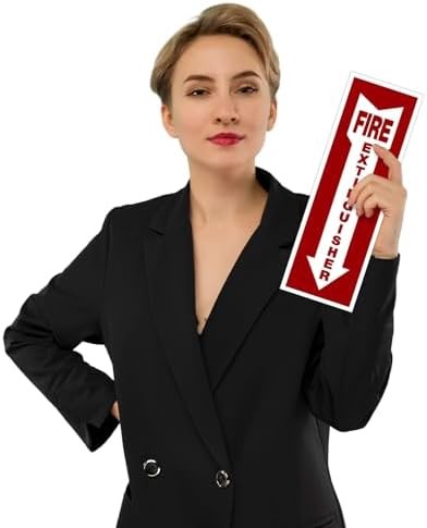 Fire Extinguisher Signs,Safety Sign Sticker glow in the dark 12 Pack 4″ X 12″ Du