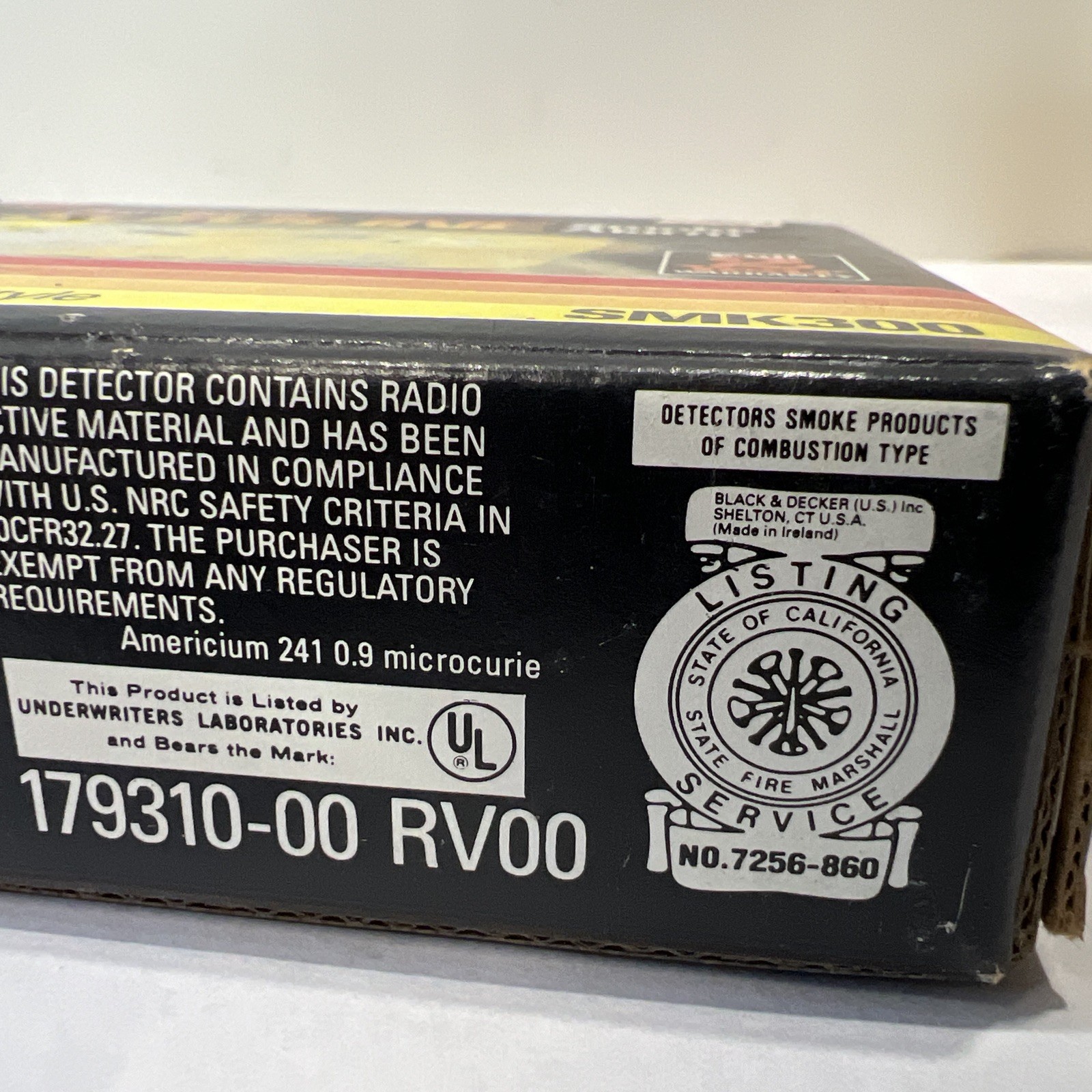 Black And Decker Flamebuster Slimline SMK300 Smoke Alarm Made In 1989 NEW SEALED