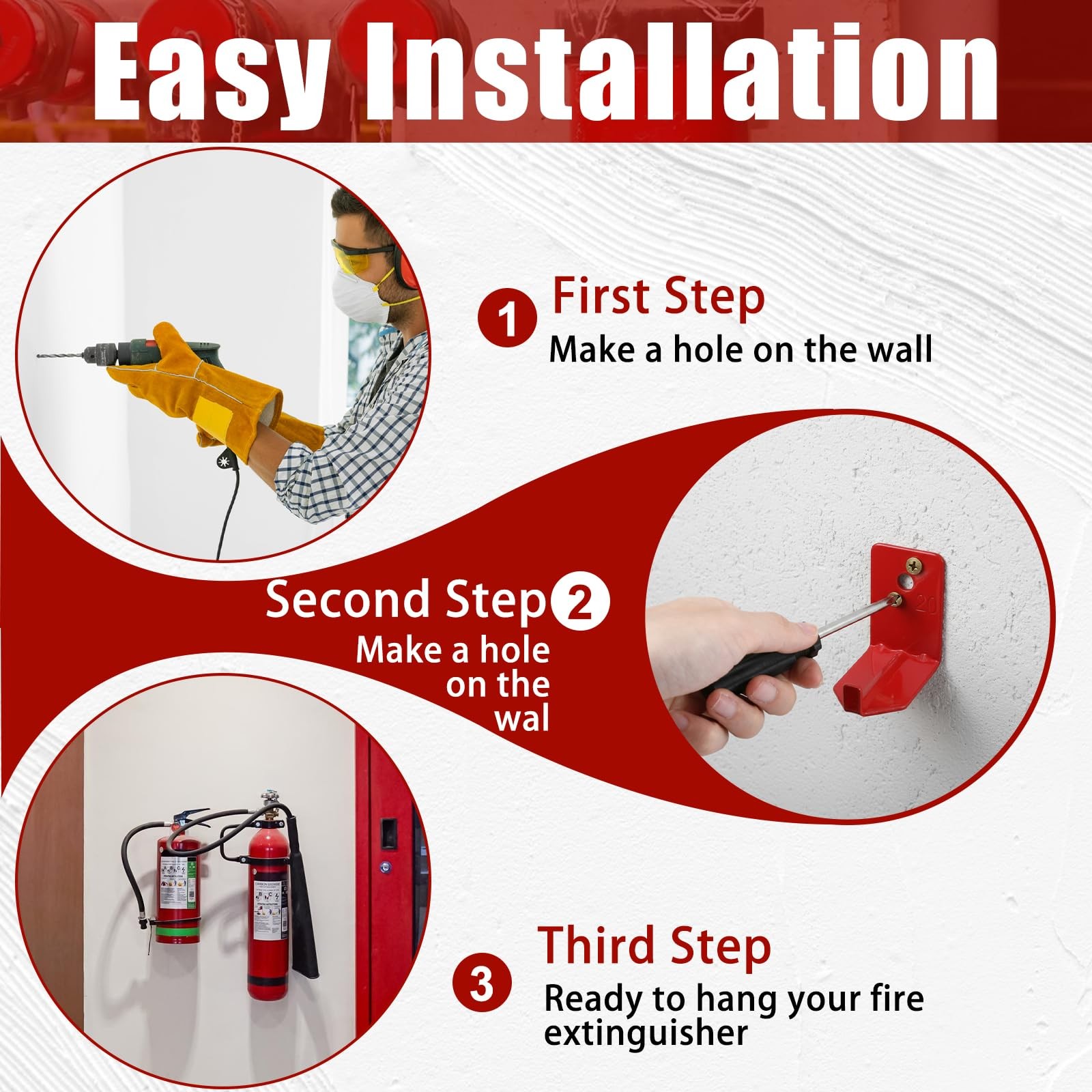 20 PCS Universal Fire Extinguisher Mount Bracket Wall Hook Fits 540 Lb